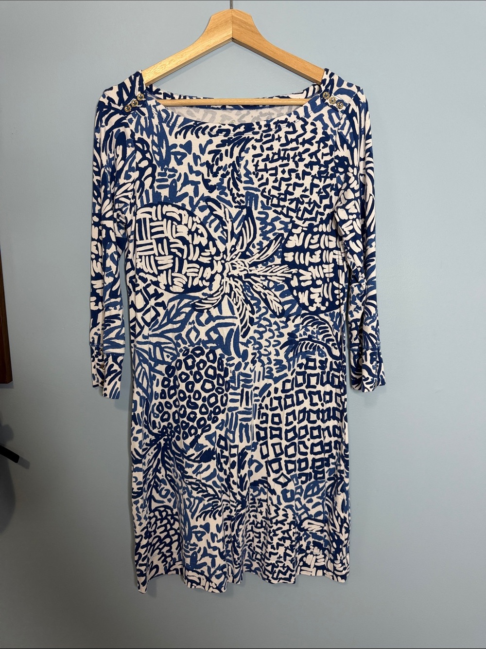 Lilly Pulitzer Blue & White Printed Dress